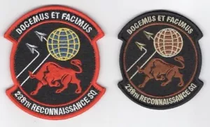 USAF Patch Set 238th RECONNAISSANCE SQ, Offutt AFB, NE, 4" & 3,5", Hooked Back. - Bild 1 von 1