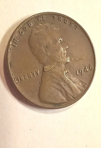 RARE 1948-P LINCOLN WHEAT PENNY - LAMINATION ERROR + "L" ON RIM Cover