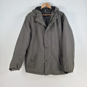 Haggar mens windbreaker jacket size XL grey zip hooded long sleeve 055855 - Picture 1 of 11