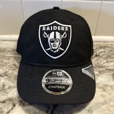 New Era 9Fifty 复古皇冠拉斯维加斯突袭者休闲版型黑色吊带帽 — 第 1/4 张图片