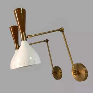 Mid-Century Italian Sputnik Wall Sconce Lamps Pair Vintage Light Fixtures - Picture 1 of 4