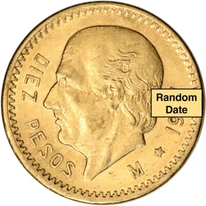 Mexico Gold 10 Pesos - XF/AU - Random Date - 0.2411 oz. - Picture 1 of 2