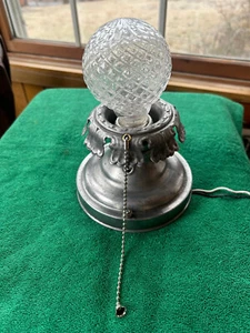 Ornate Art Deco Ebossed Metal Single Bulb Fixture, New Wiring, Free S/H - Picture 1 of 9