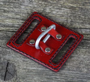 Red leather key chain, belt clip holder, handmade keyholder, belt accessories. - Picture 1 of 6