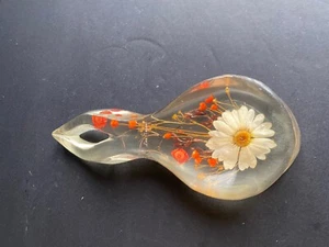 Vintage Acrylic Lucite Resin Spoon Rest Daisy Flower Las Vagus Tourism Souvenir - Bild 1 von 7