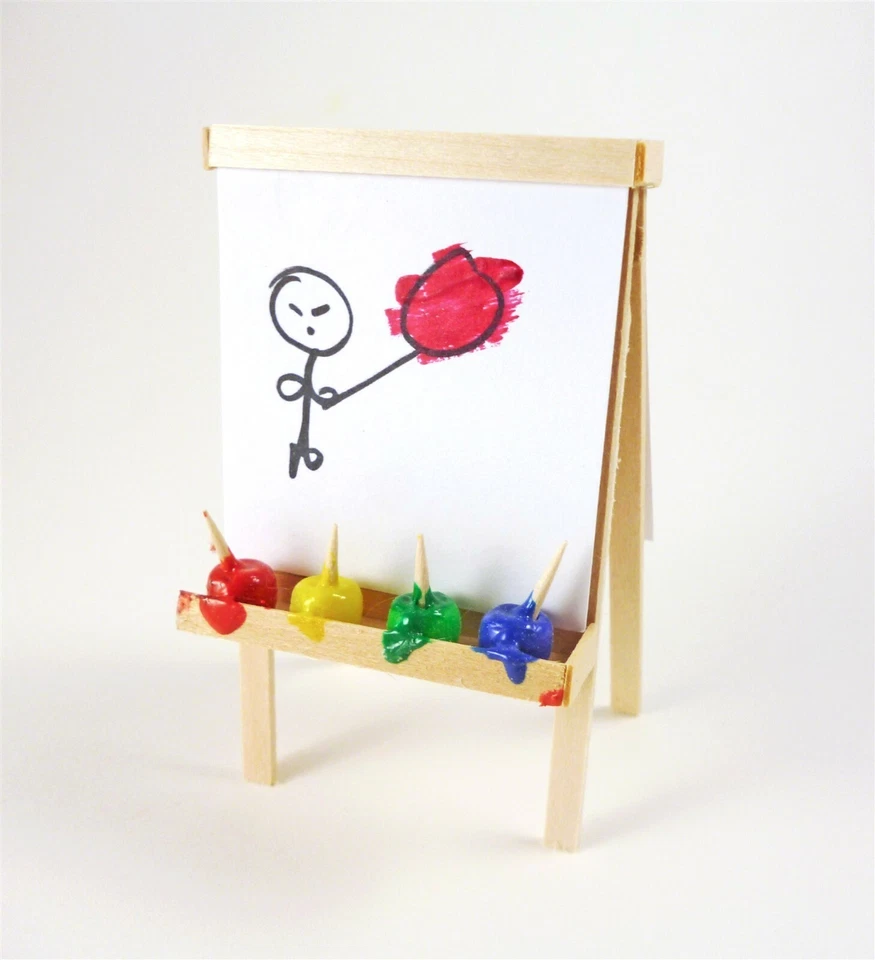 Dollhouse Miniature Artisan Child's Painting Easel - Image 1 of 1
