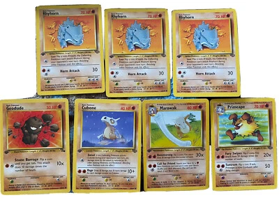 1999 1st Edition Fighting Type Pokémon (7) Jungle And Fossil Set - Image 1 of 4