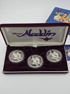 Disney's Aladdin 3x 1oz .999 Silver Rounds Commemorative Proof Set #0787 - Picture 1 of 8