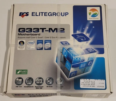 ECS EliteGroup G33T-M2 LGA 775 Intel G33 Micro ATX Intel Motherboard NEW - Image 1 of 3