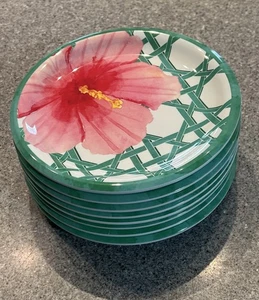 Frontgate Carleton Varney Caning Melamine 7" Appetizer Plates, Set of 8 - Picture 1 of 5