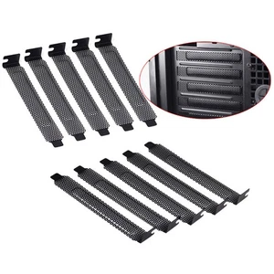 5PC PCI BRACKET SLOT COVER DUST FILTER BLANK BLANKING PLATE + SCREWS ACCESSORY - Afbeelding 1 van 5