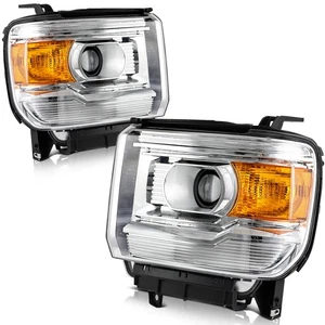 Left Right Side Headlights Assembly For GMC Sierra 2015 2016 2017-2019 Headlamp - Bild 1 von 9