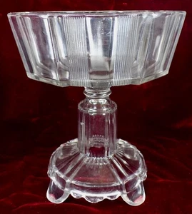 Clear Ribbon Compote Adams & Co. #300 EAPG Glass 1882 Antique As Is - Picture 1 of 12
