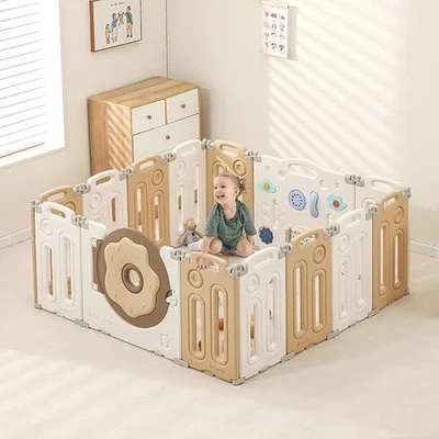 Foldable Baby fence, Cute Baby Playpen for Toddlers 14 Panels - Image 1 of 4