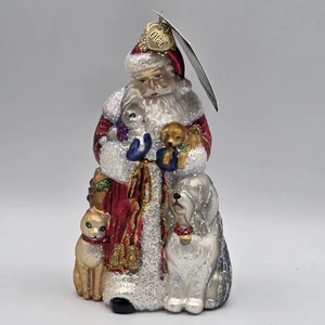 Old World Christmas Santa's Furry Friends Pets Glass Ornament - Picture 1 of 7