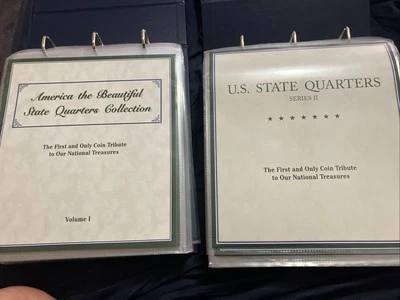 Statehood Quarters Collection PCS Complete Set Vol 1 &2 Each Pg Has Coin & Stamp - Image 1 of 4