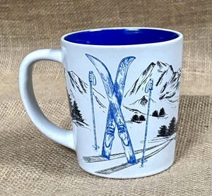 Tim Hortons 2018 Ski Mountains Coffee Mug Cup Limited Edition Blue Interior - Picture 1 of 8