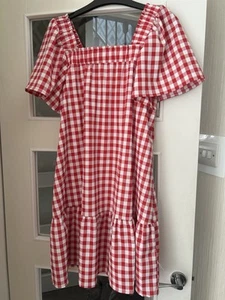 Ladies Sun Dress By QED London Size Small. Red & White - Picture 1 of 1