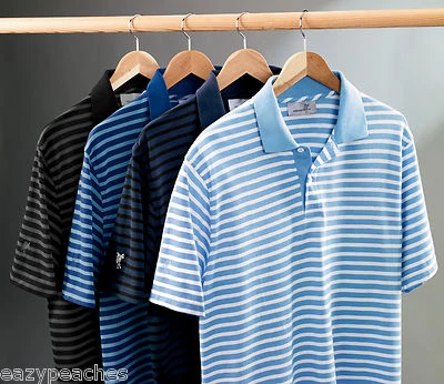 Camisas esportivas masculinas ASHWORTH golfe S-2XL 3XL 4XL duplo golfista listra pique POLO - Imagem 1 de 4