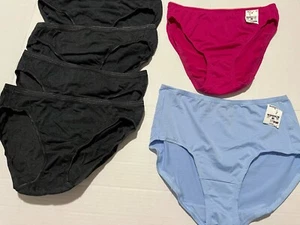 Lot of 6 NWOT Fruit Of The Loom Panties 6 Grey Fuchsia Blue Hipster Mid Rise - Picture 1 of 8
