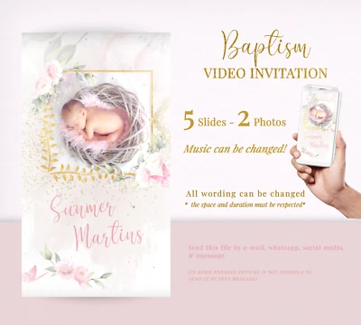 Bautizo, Comunión, Videoinvitación, Rosas Rosas Foto 1 de 4