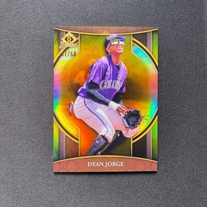 2023 Bowman Dyan Jorge /50 Gold Refractor Invicta Insert BI-14 Colorado Rockies - Picture 1 of 9