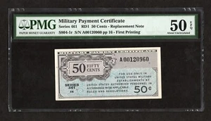 Series 461 50c Replacement Note Military Payment Certificate RARE - PMG 50 EPQ - Picture 1 of 2