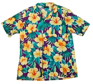 Vintage Frank Hawaii Hemd mit Knopfleiste XL bunt Hibiskus Blumen Aloha Tiki - Bild 1 von 8