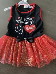 PET SPIRIT VALENTINE'S DAY Red "I STOLE MOMMY'S HEART" DRESS Puppy/Dog MEDIUM - Picture 1 of 1