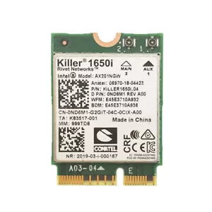 Intel Killer 1650i Wireless Wi-Fi 6 Bluetooth 5 AX201NGW ND6M1 0ND6M1 TESTED - Picture 1 of 2