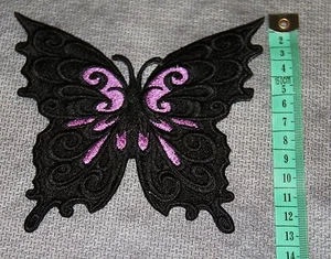 SCHMETTERLING "série noire" Farbwahl Patch Aufnäher Gothic Rockabilly Neu - Bild 1 von 1
