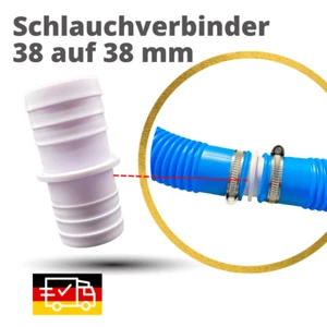 Pool Schlauchverbinder Ø38 / 38mm Schlauchtülle Poolschlauch Adapter Intex uvm. - Picture 1 of 3