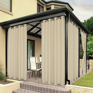 Waterproof Outdoor Curtains for Patio, Pergola, Cabana - 1 Panel, 54W x 84L inch - Picture 1 of 11