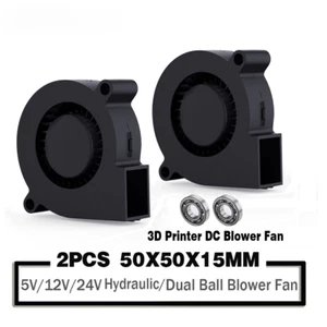 2 szt. 5015 5cm DC 2-pinowe podwójne łożysko kulkowe / hydrauliczne Bezszczotkowy wentylator dmuchawy turbiny - Zdjęcie 1 z 20