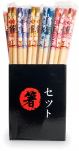 JAPANISCHE STÄBCHEN BUNT BUNTE FARBEN BAMBUS CHOPSTICKS MEHRWEG ESSSTÄBCHEN ASIA - Bild 1 von 13