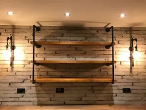 Industrial Shelving Unit Steampunk Style Pipe and Treated Reclaimed Solid Wood! - Picture 1 of 7