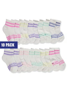 K-Swiss Baby Girls' 10-Pack Quarter Socks - Picture 1 of 3