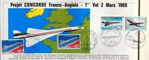 FRANCE FEUILLET PHILATÉLIQUE CEF 88 PROJET CONCORDE FRANCO ANGLAIS 1969 - Picture 1 of 8