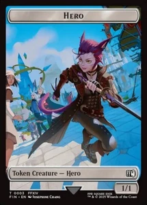 MTG Magic FIN Final Fantasy - 1x EN NM TOKEN 0003 / 0001 Hero / Copy - Picture 1 of 2