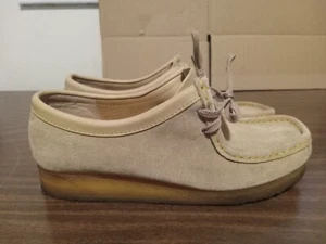 Clarks Originals Wallabee Tan Suede Lace Up Shoes Women's Sz 11 M Moc Toe 35395 - Picture 1 of 7