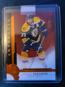 2016 17 UD Artifacts Orange Copper #23/55 Patrice Bergeron Boston Bruins