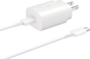 25w Type USB-C Super Fast Wall Charger + 3FT Cable For Samsung Galaxy S20 S21 5G - Picture 1 of 12