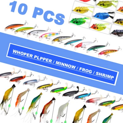 Señuelos de pesca 10ps cebo Whopper Plopper Topwater cola giratoria flotante para lubina Foto 1 de 4
