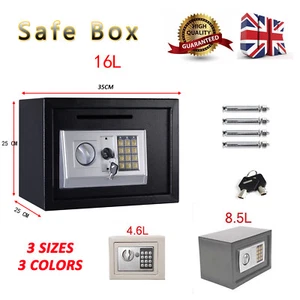 3 Style Digit Cash Money Docs Safe Box Strong Steel 4.6L-16L Secret Hidden Large - Picture 1 of 30