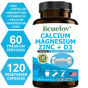Calcium Magnesium Zinc + Vitamin D3 - Strong for Bone Health Muscle Improvement - Picture 1 of 9