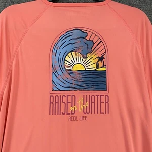 Reel Life Shirt Womens 2XL Coral Back Graphic Long Sleeve Beach UV Protection - Picture 1 of 12
