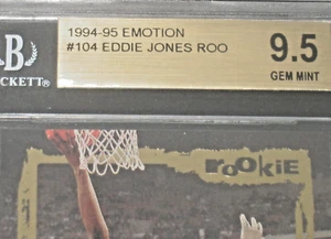 Novato Eddie Jones 1994-95 Skybox Emotion #104 BGS 9,5 gema como nuevo Lakers ¡1 de DOS! - Imagen 1 de 3