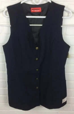 UnCommon Threads Unisex Multiple SizeGold Button Server Vest Navy Blue Lot Of 6 - Image 1 of 4