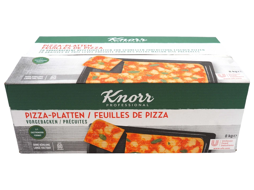Knorr Pizza Platten vorgebacken, 10 Folien a 2 Platten, 8 kg
