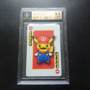 BGS 9.5 Mario Pikachu Joker Pokemon Center Poker Deck Playing Card BGS - Picture 1 of 4